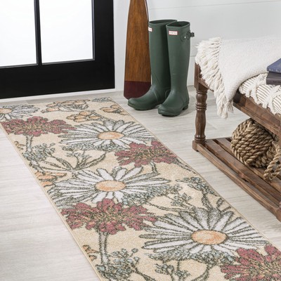 CTP203A-28 Dizi Modern Botanical Wildflower Indoor Area-Rug, Contemporary Flo...