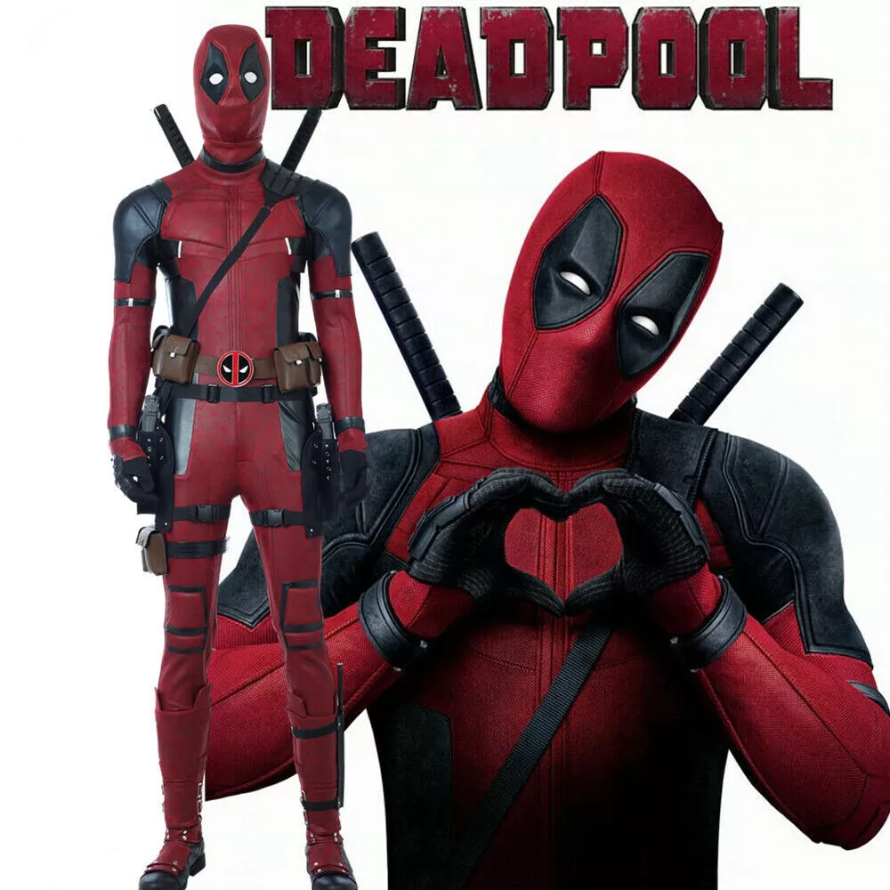 Deadpool Cosplay Costume Red Bodysuits Armor Suit Halloween Outfit for  Adult Men