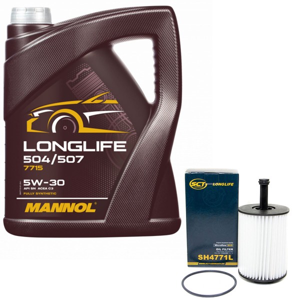 MotoröL Set 5W30 5 Liter + ÖLfilter FüR Audi A4 Seat Leon Skoda VW Touran Polo-image