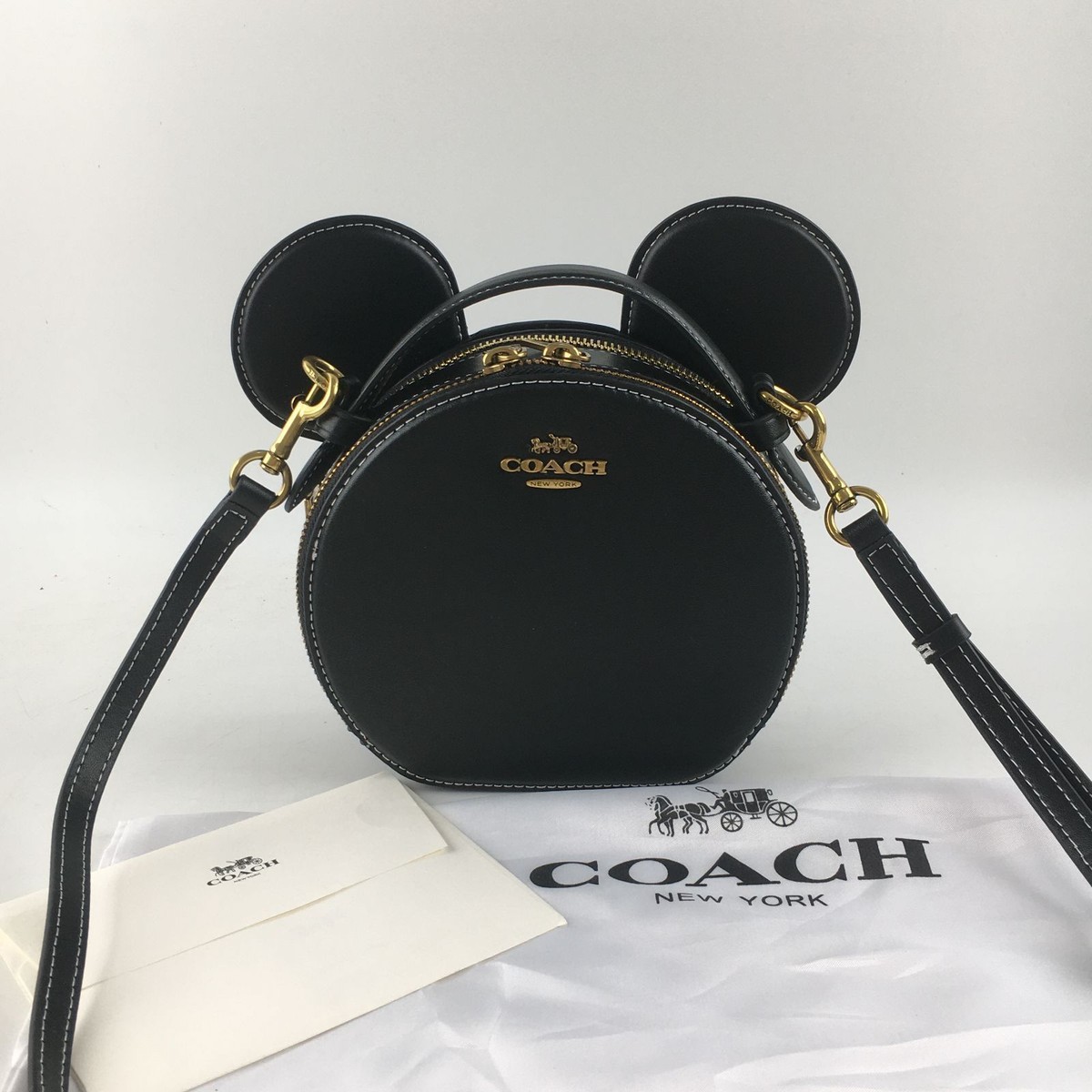 【Disney×COACH】ギフトBOX付!●一点限定●ミッキー 2wayバッグ NEW COACH Disney X Coach Mickey Mouse Ear Bag Crossbody