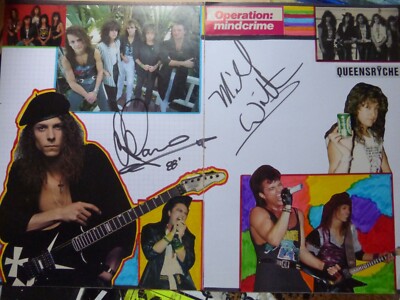 Queensrÿche Handsignierte Autogramme Chris De Garmo & Michael Wilton Paris 1988