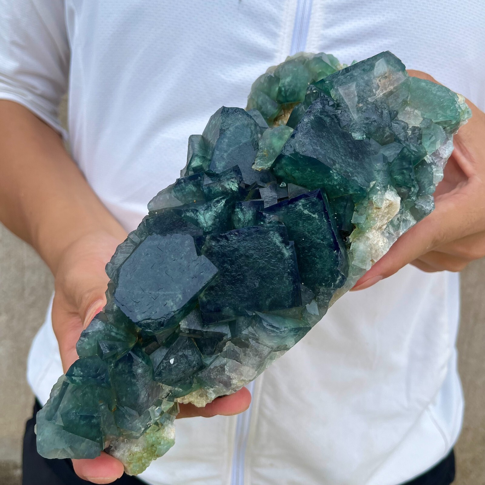 4.5lb Natural Green Fluorite Crystal Quartz Cluster Specimen for Healing
