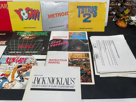 Nintendo NES Manual Insert Lot- Yoshi, Tetris 2, Metroid, Renegade