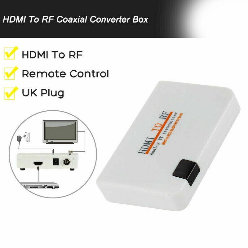 HDMI to RF Coaxial Converter Box W/Remote Control HDMI to Coaxial Analog UK (S) eBay