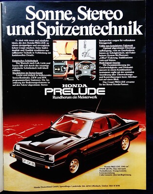 Honda Prelude, 1 Serie,   originale Werbung 1979
