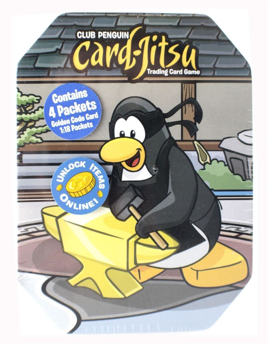 Club Penguin Card Jitsu Trading Cards Collectors Tin Disney Series 1  Collectable