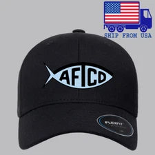 AFTCO Fishing Black Hat Baseball Cap Size S/M & L/XL