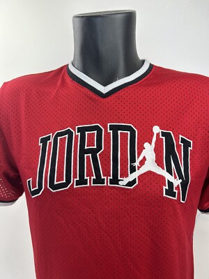 Jordan Brand Mesh Jersey Shirt #23 Air Jordan Red Black Stitched