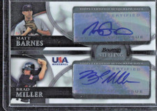 2010 Bowman Sterling USA Baseball Dual Autograph #BSDA-11 Barnes / Miller - MINT