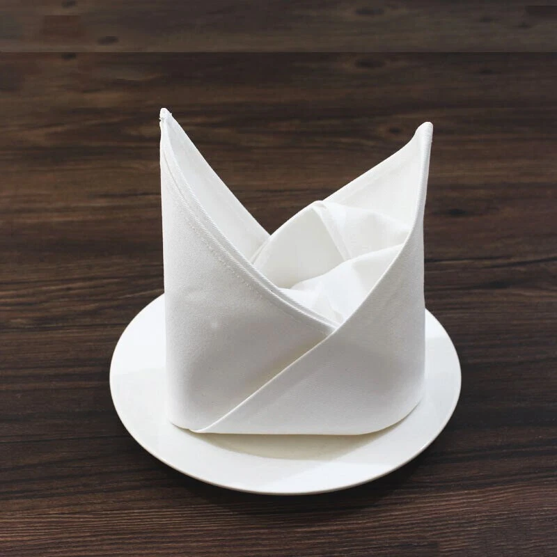 12x New White Cotton Large Napkins Tableware Dinner Hotel Wedding Birthday Party - Image 4 of 4