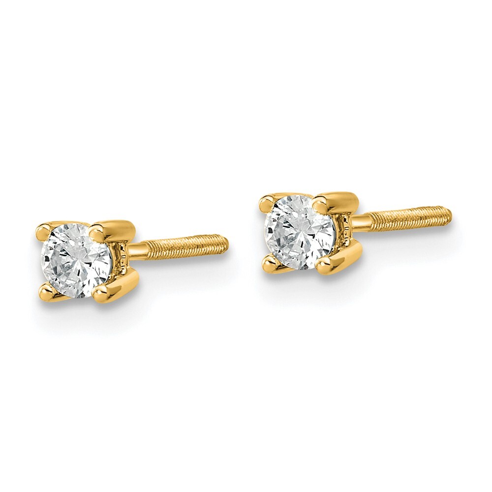 14k Yellow Gold 1/5 Ct Lab Grown Diamond 4-Prong 3mm Solitaire Stud Earrings