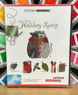 Studio Bernina Holiday Spirit Laurel Burch #793 Embroidery Design Card