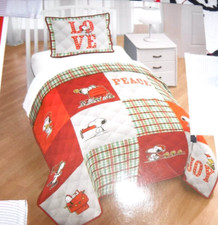 NEW Peanuts Snoopy Woodstock Christmas Twin Quilt Sham Set NEW ONLY ONE