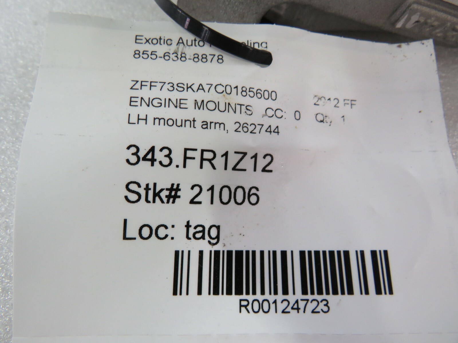 Ferrari FF, LH, Left, Engine Mount Arm, Used, P/N 262744