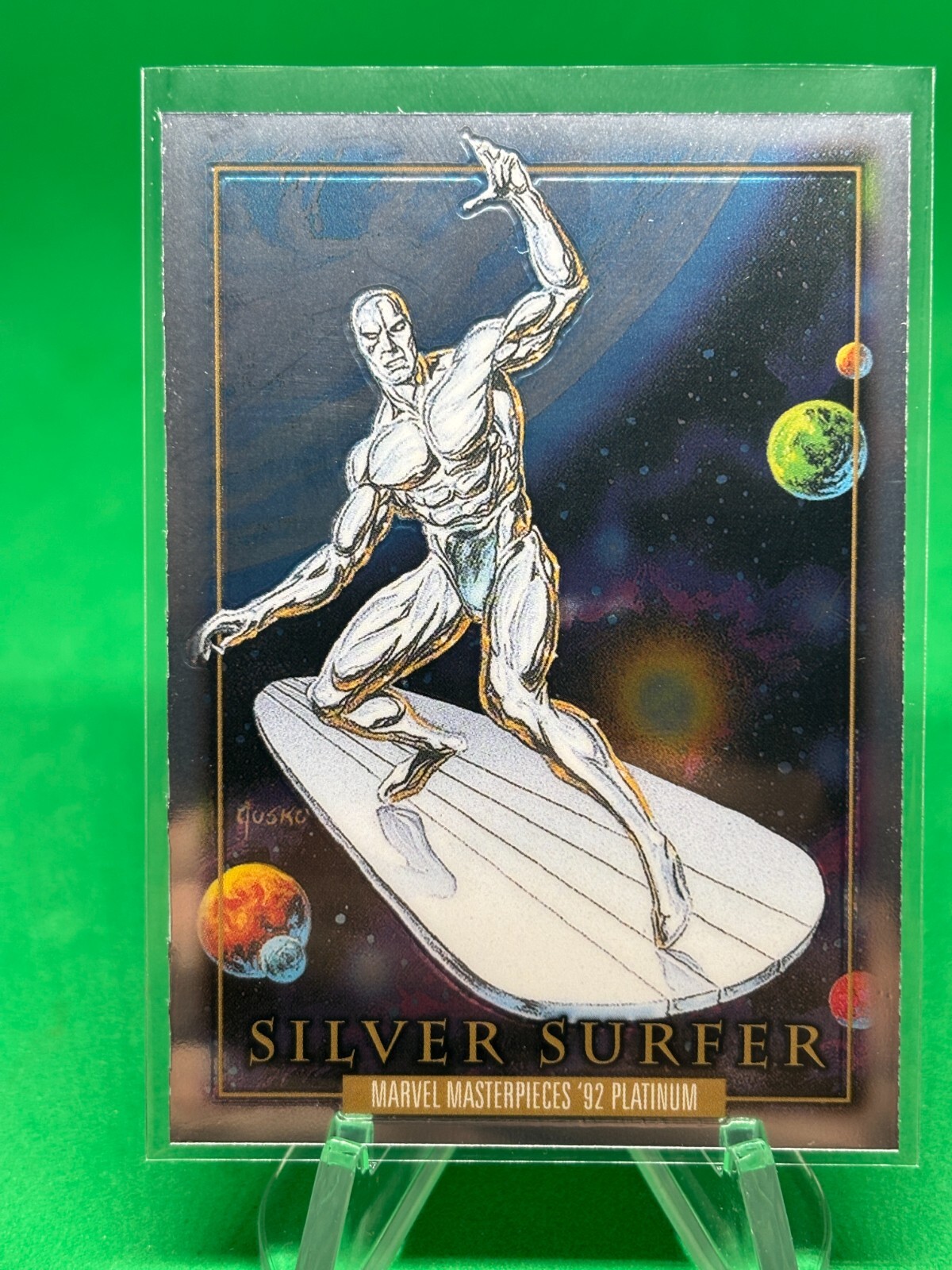 2024 Skybox Marvel Masterpieces 92 Platinum #90 Silver Surfer Base Card