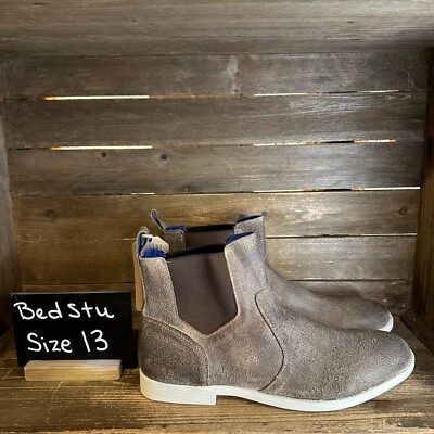 New Mens Bed Stu Vasari Taupe Distressed Suede Ankle Chelsea Boots Size 10 M New Mens Bed Stu Vasari Taupe Distressed Suede Ankle Chelsea  main image 2