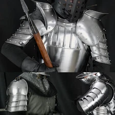 Medieval Shoulder Pauldron – 16 Gauge Steel Armor with Belt & Buckle Fastening