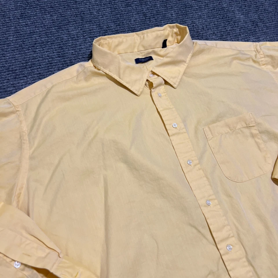 Vintage Burberry London Shirt Mens 22 - 35 Yellow Made in USA Big Man Size 4/5XL - Image 4 of 4