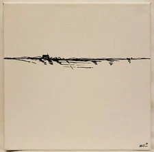 No.442 Original Abstract Minimal Landscape Drawing On Canvas By K.A.Davis 
