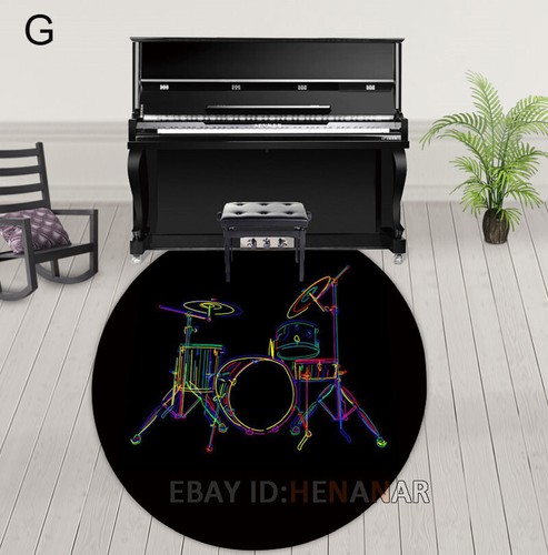 Piano Drum Note Carpet Round Floor Mat Home Decorate Area Rugs Multi-function - Picture 14 of 16