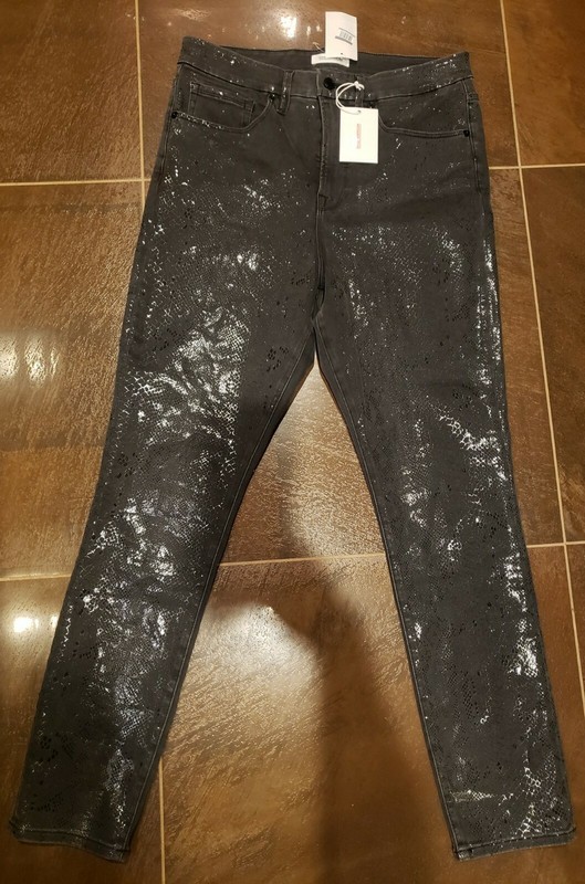 NWT Good American Good Waist Snake Print Skinny Jeans Size 14