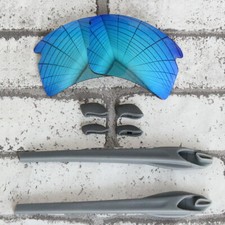 Gray Rubber Kits Ice Blue Replacement lenses for-Oakley Flak 2.0 XL Sunglass