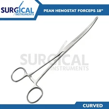 18" Curved Hemostat Forceps Locking Clamps - Stainless Steel German Grade