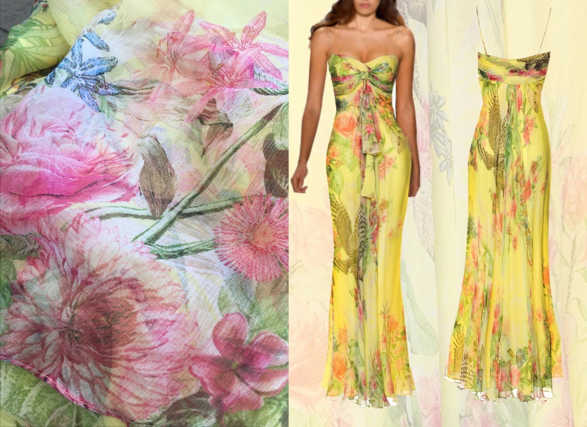 Vintage! Rare! Roberto Cavalli ITALY sheer silk GOWN dress