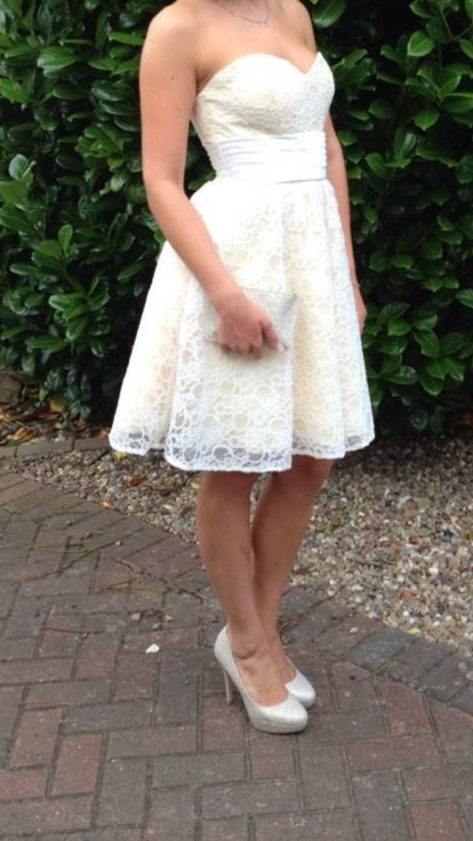 Mori Lee Pale Yellow Short Prom/Bridesmaid Dress Size 10 UK