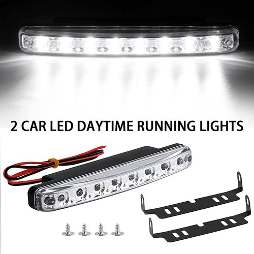 2pcs 8 LED Daytime Driving Lights Car DRL Head Fog Lamps Light Super White 12V - Picture 2 of 7