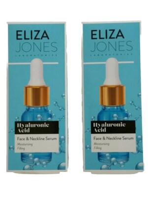 2 x 10 ml ELIZA JONES Hyaluronic Acid Gesichts Hals Serum Hyaluron 2 Packungen