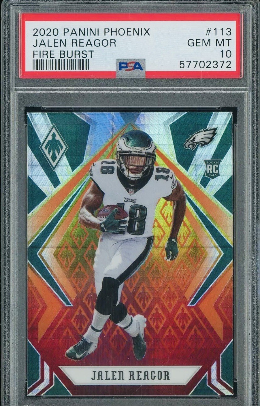 2020 Panini Phoenix Fire Burst #113 Jalen Reagor Eagles RC Rookie PSA 10 Gem