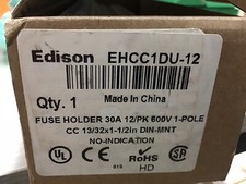 Edison Series EHCC1DU-12 1 BOX OF 12 FUSE HOLDERS - NEW