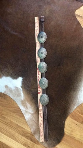 Ariat Western Damen Concho Leder Gürtel geprägt oval Conchos braun - klein - Bild 6 von 6
