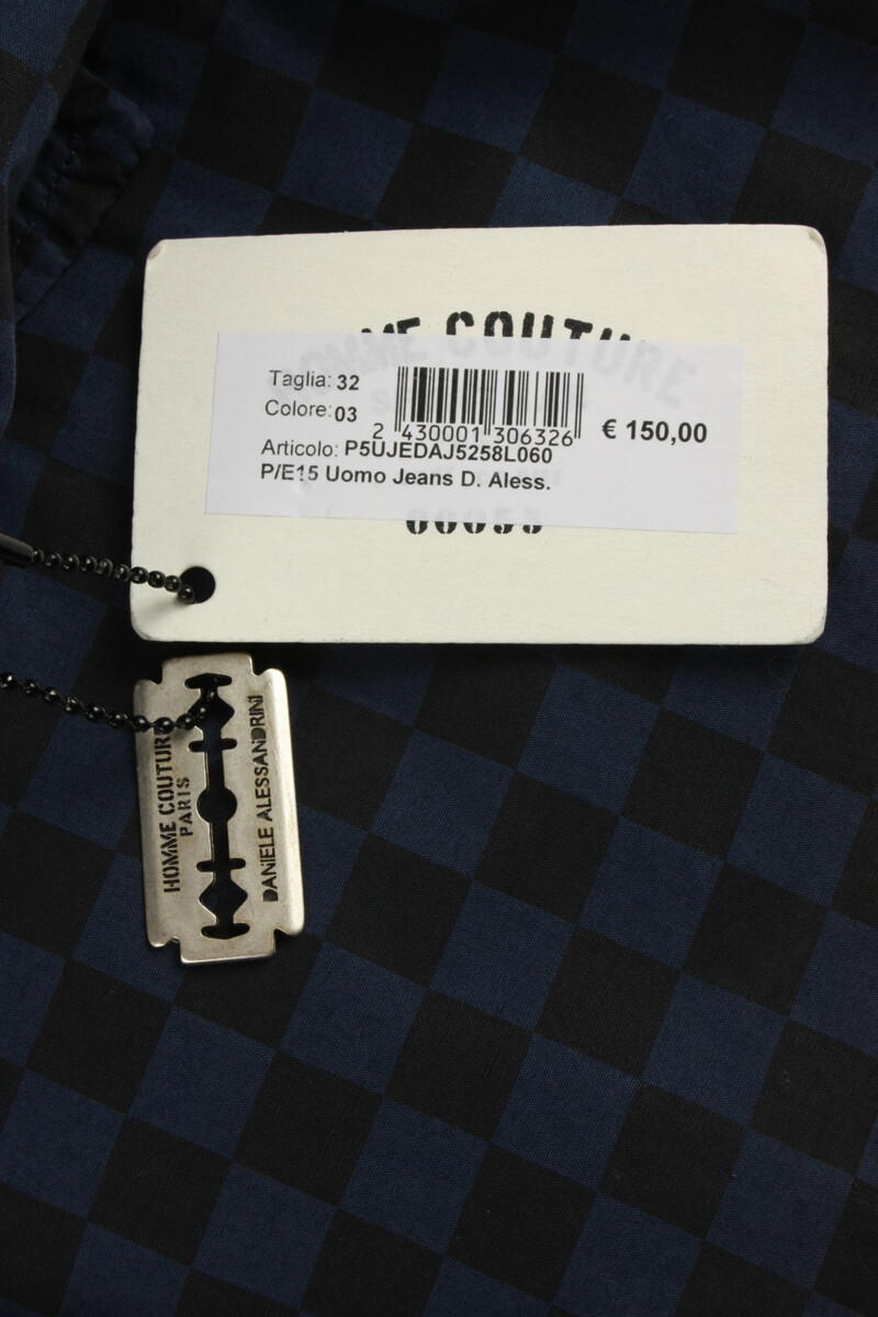 Pantalon Homme Daniele Alessandrini Vert - Taille 52 - Coton - Neuf Avec étiquettes - Italie