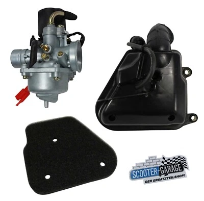SCOOTER-GARAGE Vergaser Standard Ersatz + Luftfilterkasten für Cpi / Keeway / Generic 50ccm 2T
