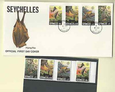 SEYCHELLES 1981 OFFICIAL 2 FDC's & MNH SET & S/S SC 479-82a FLYING FOX FREE SHIP