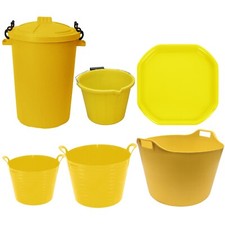Pattumiera plastica 50L 20L 40L 75L secchi flessibili vassoio miscelatore casa giardino conservazione giallo