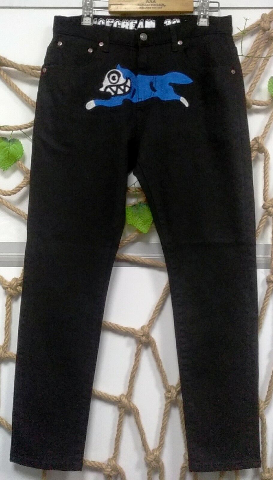 BRAND NEW BBC ICE CREAM RUNNING DOG MEN'S EMBROIDERED JEANS SIZE 30/32/34/36/38