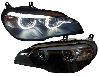 Faros de xenón para BMW X5 E70 2006-04/10 negro D1S HID Led luz de marcha diurna