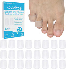 Silicone Toe Sleeves, 24 Count Pinky Toe Protector for Pain Relief, Gel Toe C...