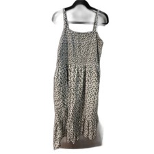 Gap Spaghetti Strap Tiered Cotton Blend Dress Green Size XL