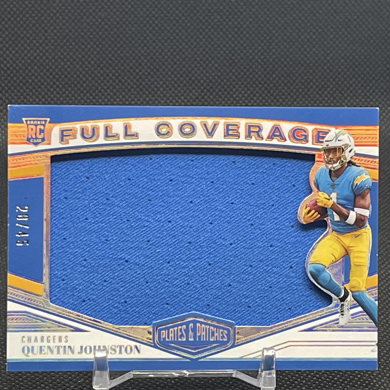 Quentin Johnston 2023 Panini Plates & Patches Full Coverage Gold #/45