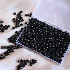Black Glass Beads Bulk, 8mm Glass Beads for Barcelet and Jewelry Making DIY Craf