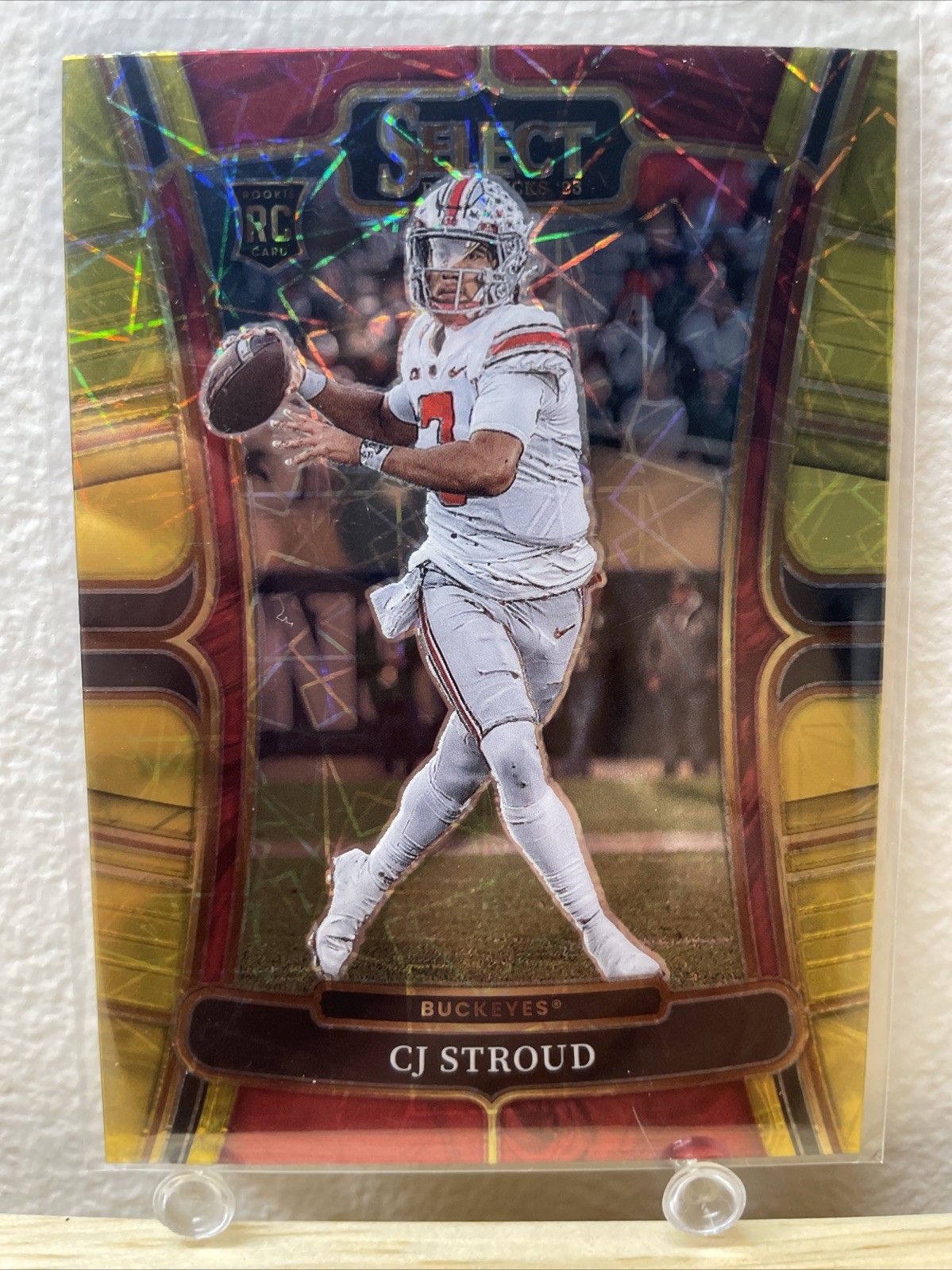 2023 Panini Select Draft Picks - Concourse C.J. Stroud #2 Gold Lazer Prizm (RC)