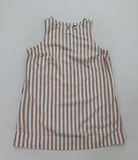 Old Navy Women's Dress Size XL Linen Blend Shift Brown White Stripe Beach Boho