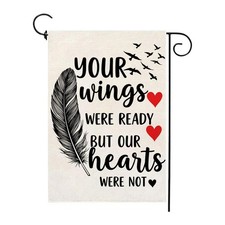 Memorial Day Garden Flag 12x18 Inch Double Sided Outside Memorial Feather Lov...