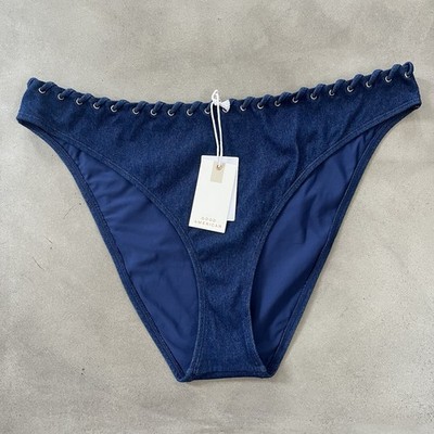 Good American Whip Stitch Bikini Bottom Women's 2XL Denim Rinse NWT