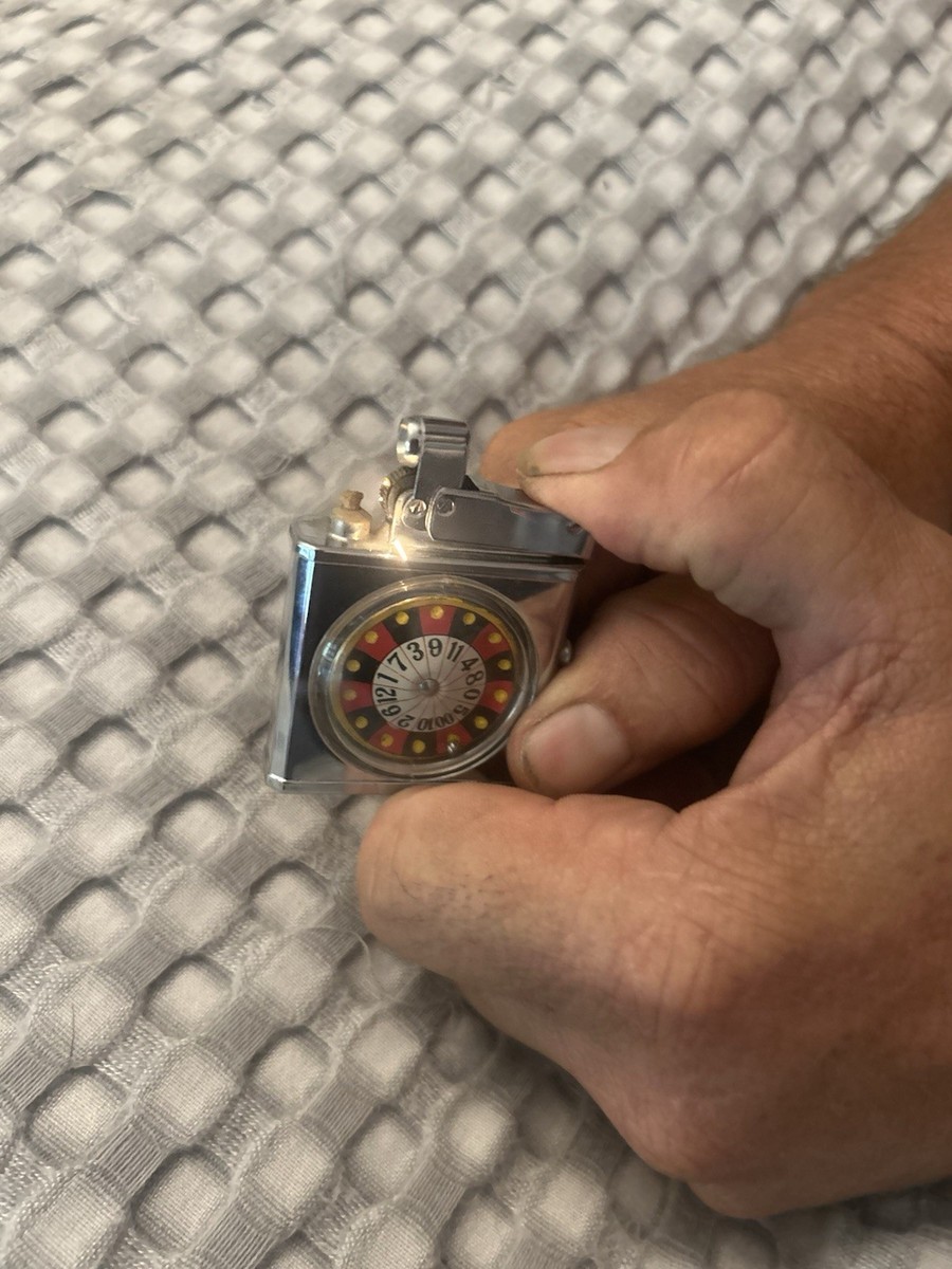 【ジャンク品】Montecarlo lighter Roulette game Vintage Montecarlo Roulette Lighter Untested Box Rough Used