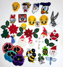 Lot 30  Handcrafted Needlepoint Plastic Canvas Christmas Cartoon Spring Flower